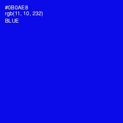 #0B0AE8 - Blue Color Image