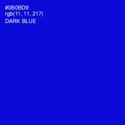 #0B0BD9 - Dark Blue Color Image