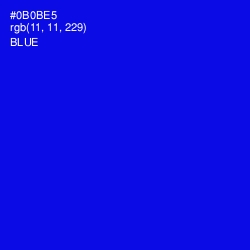 #0B0BE5 - Blue Color Image
