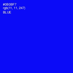 #0B0BF7 - Blue Color Image