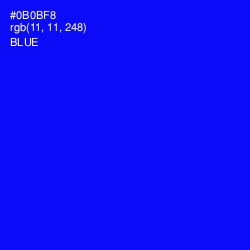 #0B0BF8 - Blue Color Image