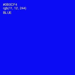 #0B0CF4 - Blue Color Image