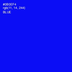 #0B0EF4 - Blue Color Image