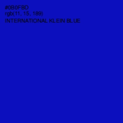 #0B0FBD - International Klein Blue Color Image