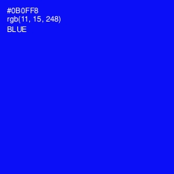 #0B0FF8 - Blue Color Image