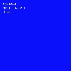 #0B10FB - Blue Color Image