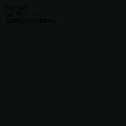 #0B110D - Gordons Green Color Image