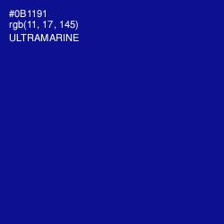 #0B1191 - Ultramarine Color Image