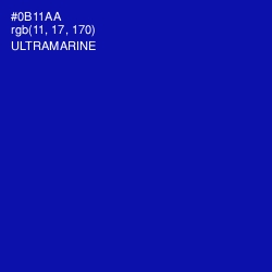 #0B11AA - Ultramarine Color Image