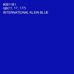 #0B11B1 - International Klein Blue Color Image