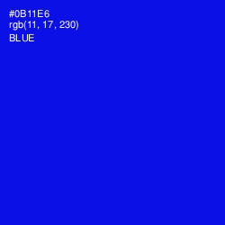 #0B11E6 - Blue Color Image