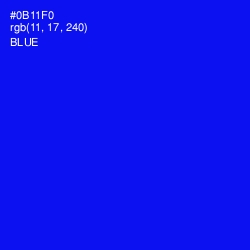 #0B11F0 - Blue Color Image