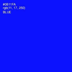 #0B11FA - Blue Color Image