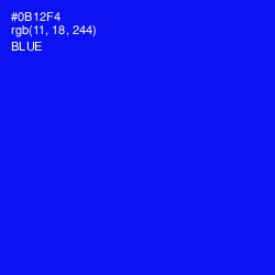 #0B12F4 - Blue Color Image