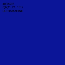 #0B1597 - Ultramarine Color Image