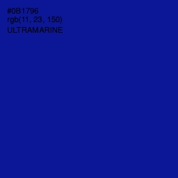 #0B1796 - Ultramarine Color Image