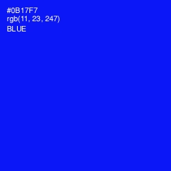 #0B17F7 - Blue Color Image