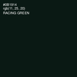 #0B1914 - Racing Green Color Image