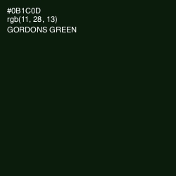 #0B1C0D - Gordons Green Color Image