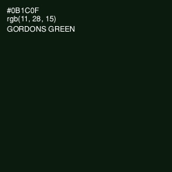 #0B1C0F - Gordons Green Color Image