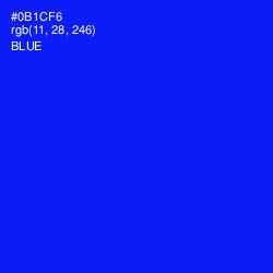 #0B1CF6 - Blue Color Image