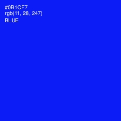 #0B1CF7 - Blue Color Image