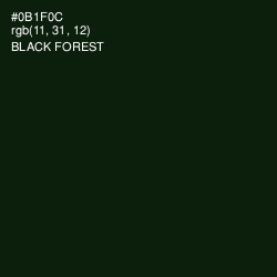 #0B1F0C - Black Forest Color Image