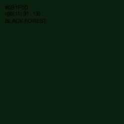 #0B1F0D - Black Forest Color Image