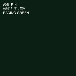 #0B1F14 - Racing Green Color Image