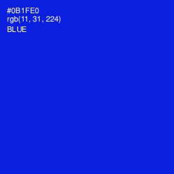 #0B1FE0 - Blue Color Image
