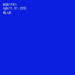 #0B1FE1 - Blue Color Image