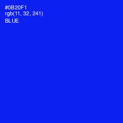 #0B20F1 - Blue Color Image