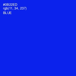 #0B22ED - Blue Color Image