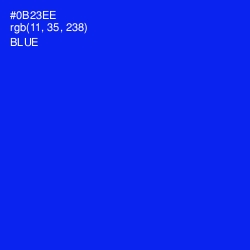 #0B23EE - Blue Color Image