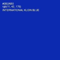 #0B2AB0 - International Klein Blue Color Image