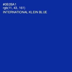 #0B2BA1 - International Klein Blue Color Image