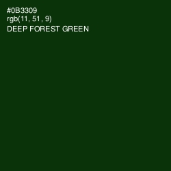 #0B3309 - Deep Forest Green Color Image