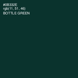 #0B332E - Bottle Green Color Image