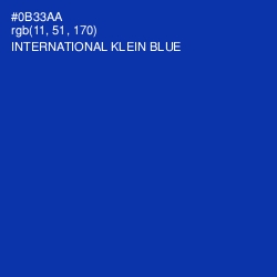 #0B33AA - International Klein Blue Color Image