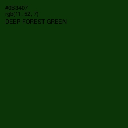 #0B3407 - Deep Forest Green Color Image