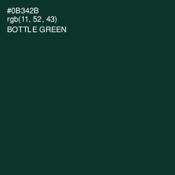 #0B342B - Bottle Green Color Image