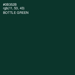 #0B352B - Bottle Green Color Image