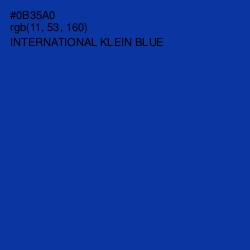 #0B35A0 - International Klein Blue Color Image