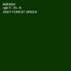 #0B3604 - Deep Forest Green Color Image