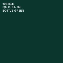 #0B362E - Bottle Green Color Image