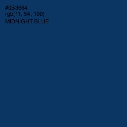 #0B3664 - Midnight Blue Color Image