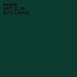 #0B392E - Bottle Green Color Image