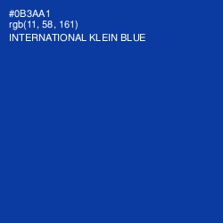 #0B3AA1 - International Klein Blue Color Image