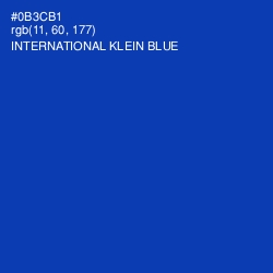 #0B3CB1 - International Klein Blue Color Image