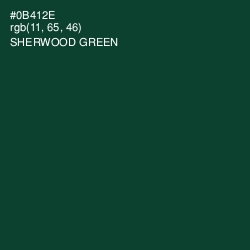 #0B412E - Sherwood Green Color Image